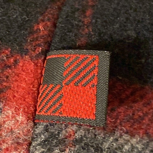 Vintage WoolRich Pea Coat Plaid Wool double breasted Burgundy Black gray size L - Picture 15 of 17